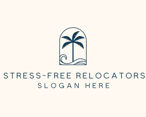 Palm Tree Beach Resort logo design