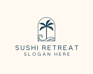 Palm Tree Beach Resort logo design