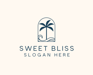 Palm Tree Beach Resort logo design