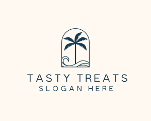 Palm Tree Beach Resort logo design