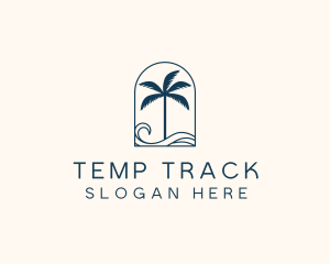 Palm Tree Beach Resort logo design