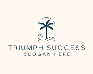 Palm Tree Beach Resort logo design