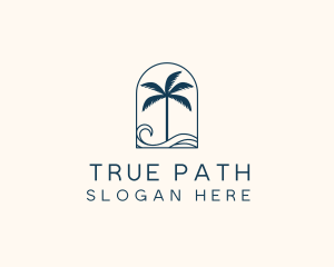 Palm Tree Beach Resort logo design