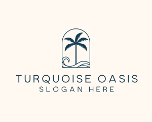 Palm Tree Beach Resort logo design