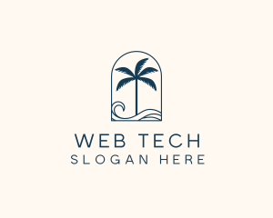 Palm Tree Beach Resort logo design