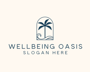 Palm Tree Beach Resort logo design