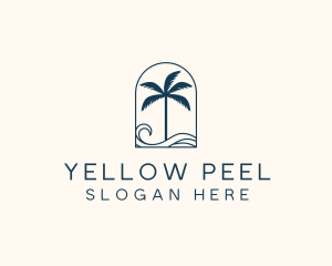 Palm Tree Beach Resort logo design