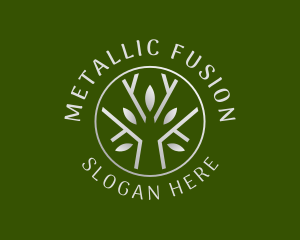 Metallic Silver Tree logo