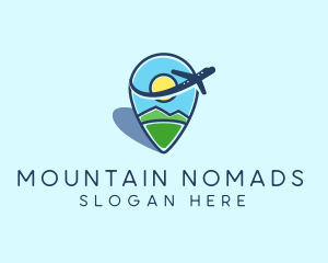 Airplane GPS Travel logo design