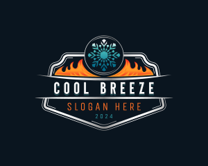 HVAC Flame Snowflake logo design