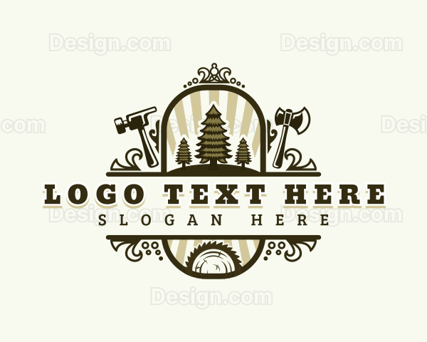 Timber Woodwork  Carpentry Logo