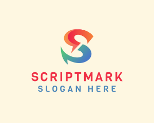 Colorful Fish Hook Letter S  logo design