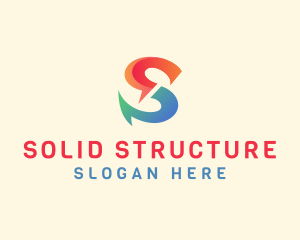 Colorful Fish Hook Letter S  logo design