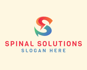 Colorful Fish Hook Letter S  logo design