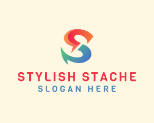 Colorful Fish Hook Letter S  logo design