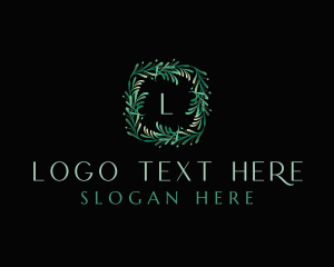 Plant Wreath Floral logo