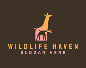 Wildlife Giraffe Zoo logo design