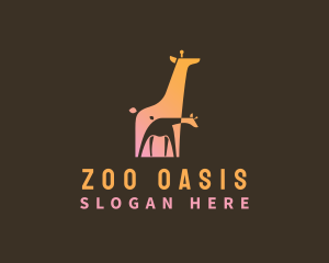 Wildlife Giraffe Zoo logo design