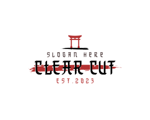 Asian Japanese Shrine logo design