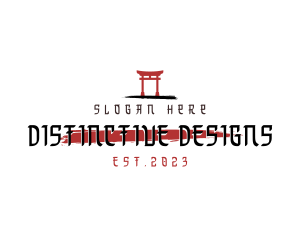 Asian Japanese Shrine logo design