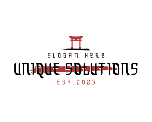 Asian Japanese Shrine logo design