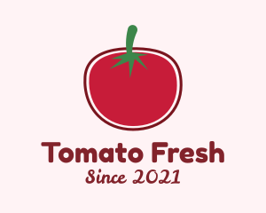 Minimalist Red Tomato  logo design