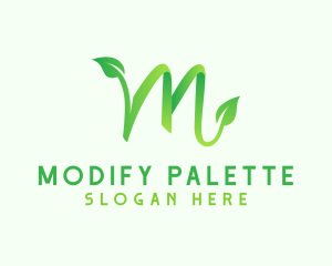 Green Leaf Letter M logo design