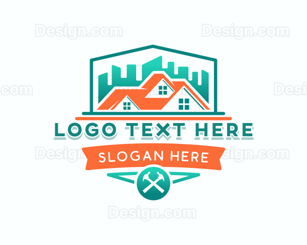 House Repair Roofing Logo