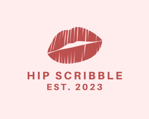 Scribble Lips Cosmetics logo design