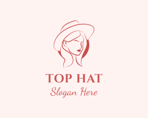 Hipster Girl Hat logo design