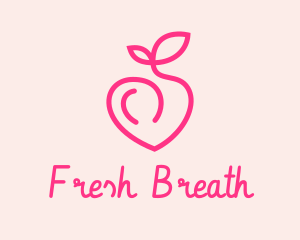 Pink Peach Fruit  logo design