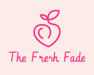 Pink Peach Fruit  logo design