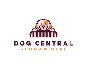 Cute Puppy Grooming logo design