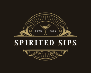 Martini Cocktail Alcohol logo design