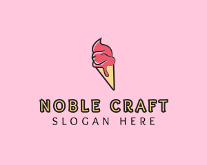 Melting Ice Cream Cone  Logo