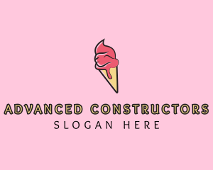 Melting Ice Cream Cone  logo design