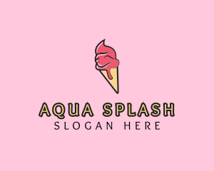 Melting Ice Cream Cone  logo design