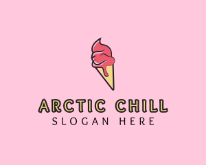 Melting Ice Cream Cone  logo design