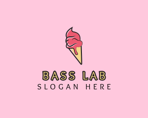 Melting Ice Cream Cone  logo design