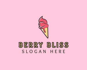 Melting Ice Cream Cone  logo design