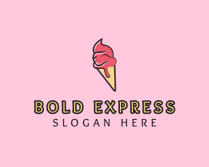 Melting Ice Cream Cone  logo design