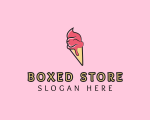 Melting Ice Cream Cone  logo design