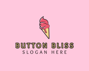 Melting Ice Cream Cone  logo design