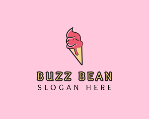 Melting Ice Cream Cone  logo design