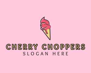 Melting Ice Cream Cone  logo design