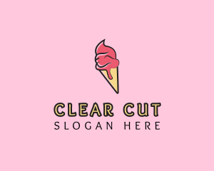 Melting Ice Cream Cone  logo design