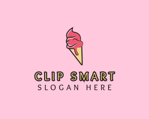 Melting Ice Cream Cone  logo design