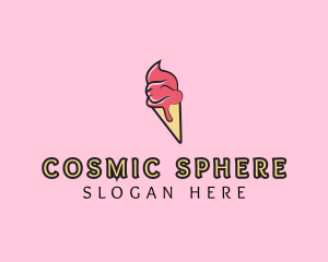 Melting Ice Cream Cone  logo design