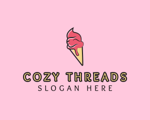 Melting Ice Cream Cone  logo design