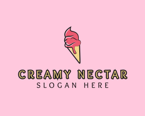 Melting Ice Cream Cone  logo